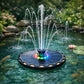 Solar Water Fountain, Solar Water Feature with Nighttime Illumination, Colorful LED Lights
