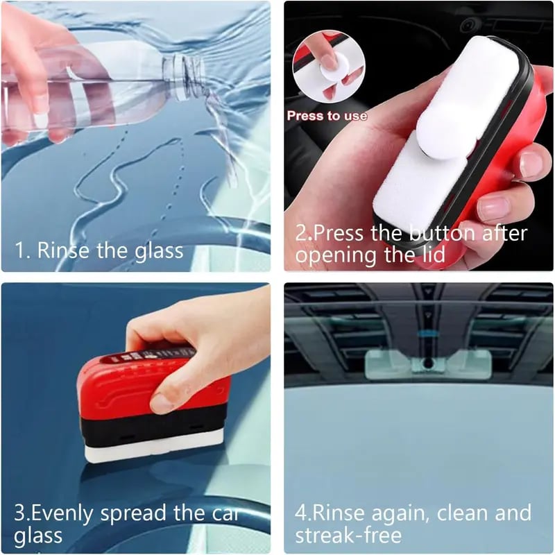 ⏳Time-Limited Special⏰ Car Glass Oil Film Cleaner Brush — Clearer View in Rain 🌧️