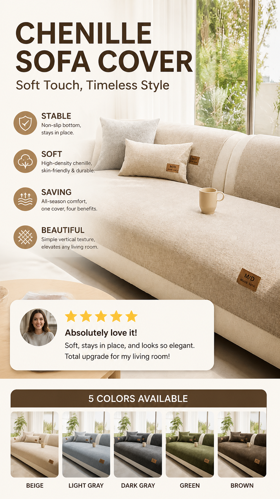 🛋️ Thickened non-slip sofa cover - ultra-soft, washable & scratch-resistant - perfect for children and pets 🐾