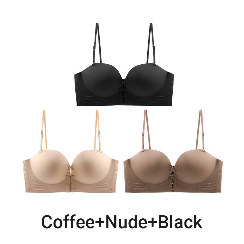 Women's Non-Slip Front Closure Strapless Bra