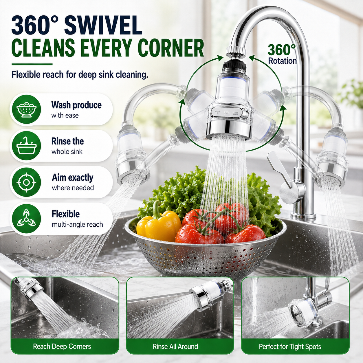 ⏳Time-Limited Special⏰360°Rotating Faucet Filter‑Splash‑Proof Water Purifier💧