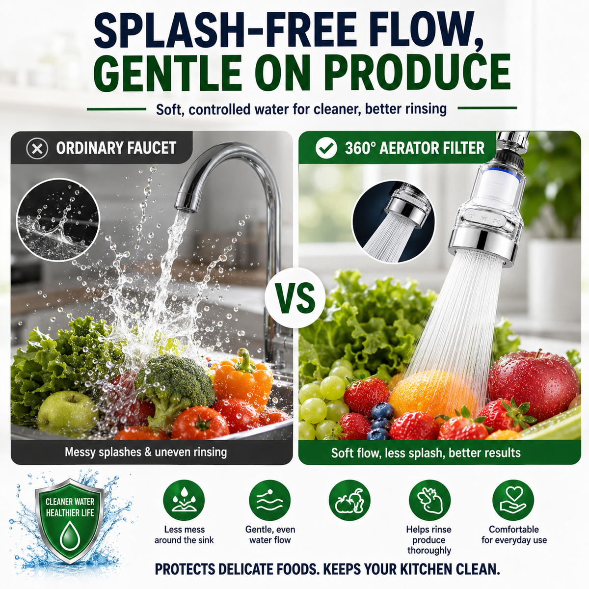 ⏳Time-Limited Special⏰360°Rotating Faucet Filter‑Splash‑Proof Water Purifier💧