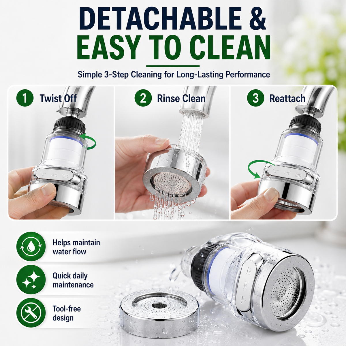 ⏳Time-Limited Special⏰360°Rotating Faucet Filter‑Splash‑Proof Water Purifier💧