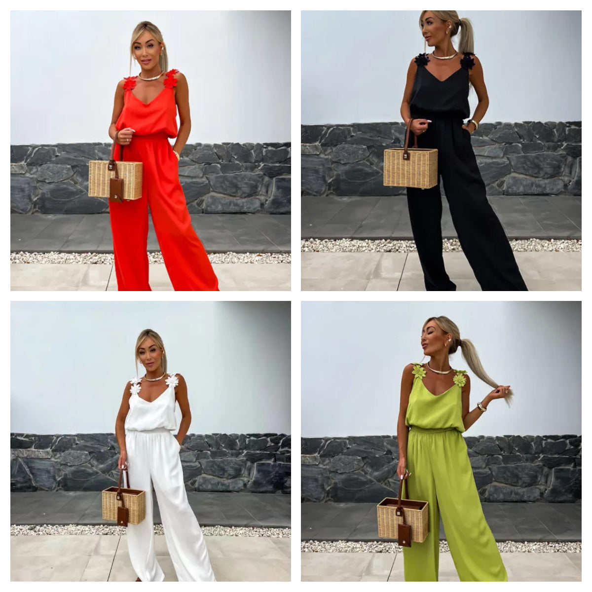 🔥2025 HOT SALE🔥Women's Sleeveless Wide Leg Jumpsuit