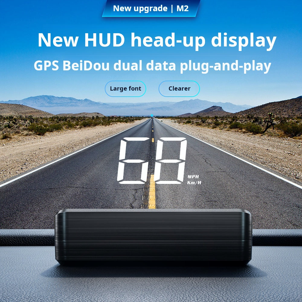 🚗 Universal GPS Car Speedometer Head-Up Display (HUD) – Accurate Speed in km/h – Digital Speedometer, Compass & Overspeed Alert – Plug & Play for All Vehicles 📊✨