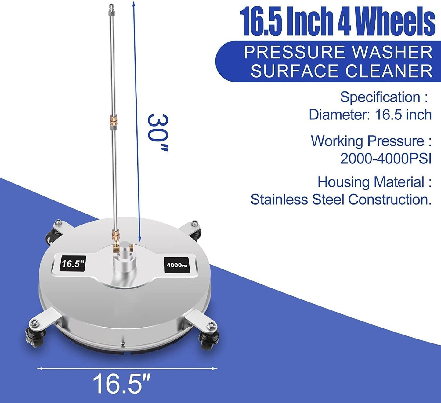 🚗 50% OFF! 💦 High Pressure Washer – 4‑wheel scrubber & 4000psi power ✨