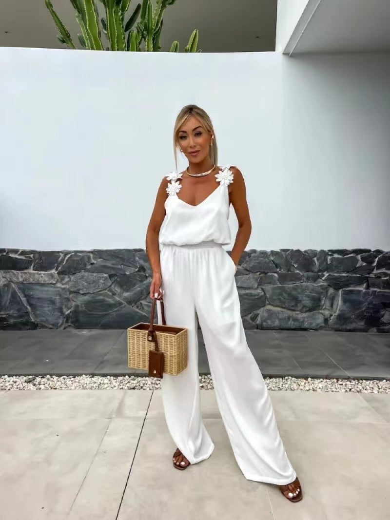 🔥2025 HOT SALE🔥Women's Sleeveless Wide Leg Jumpsuit