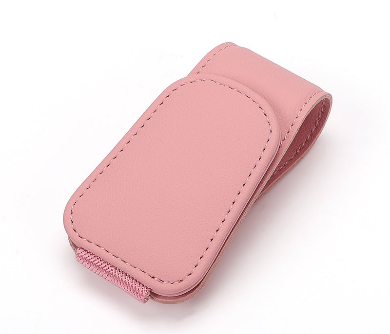 🕶️✨ Magnetic Leather Sunglasses Holder – 50% OFF! Car sun visor clip, multi-function storage for glasses, pens & cards. 🚗