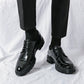 Men's  Fashion Crocodile Print Casual Business Leather Shoes