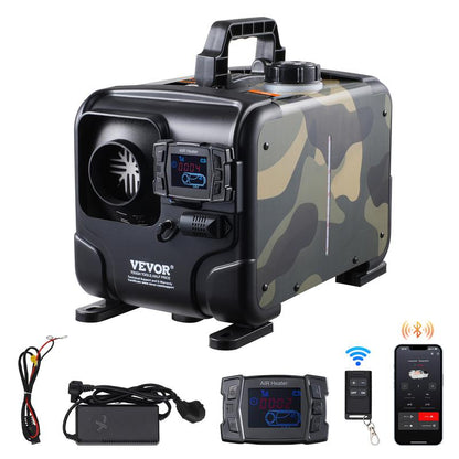 📢📢 50% OFF🔋8 kW diesel heater, 12 V/24 V all-in-one diesel air heater, Bluetooth app control, remote control and display, CO alarm, rapid heating