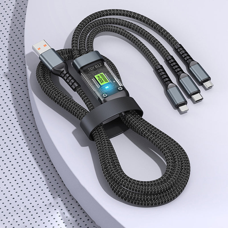 Transparent Luminous 3-in-1 Super Fast Charging Cable