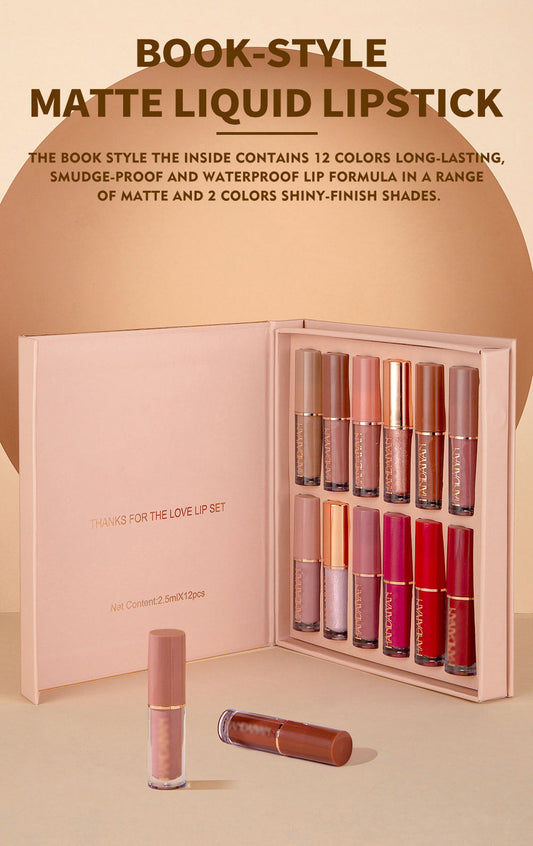 🎉Hot Sale🎉12-Color Book Lip Gloss Set