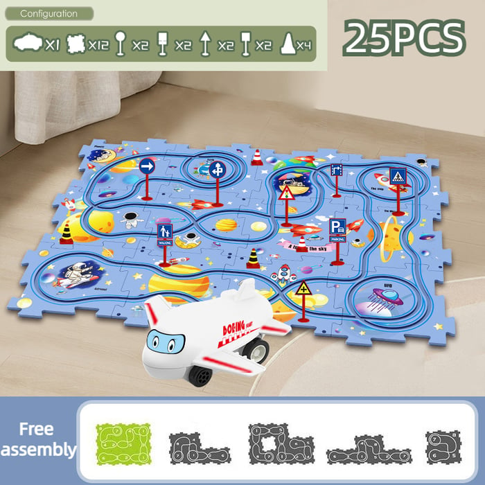 🚗Children's Educational Puzzle Track Car Play Set