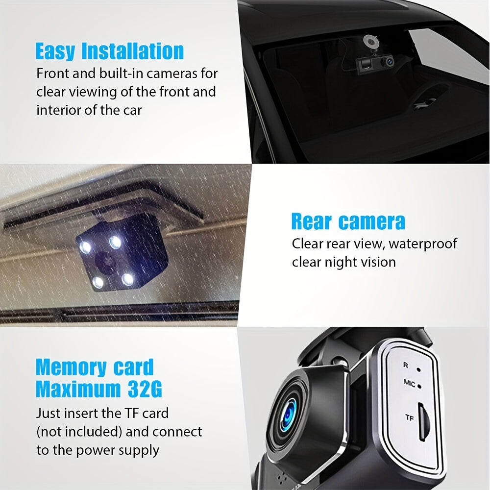 🚗Safe Driving🚗3 Channel Camera Cycle Video Recorder