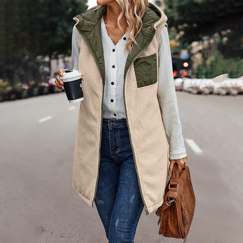 🔥Great Gift! Women's Fall Reversible Vest Sleeveless Faux Fleece Jacket