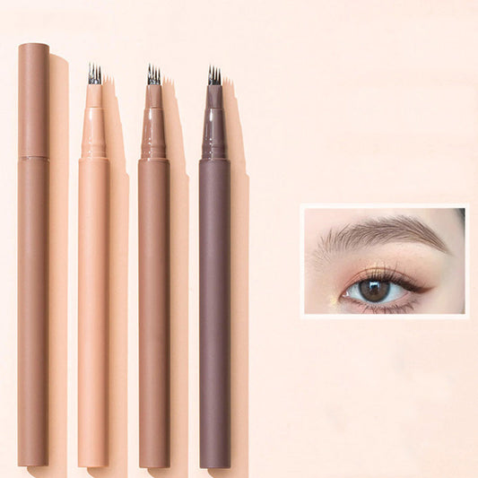 Waterproof, sweat-proof and non-smudging four-pronged eyebrow pencil