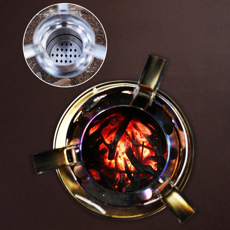 Multifunctional Camping Stainless Steel Wood Burning Stove