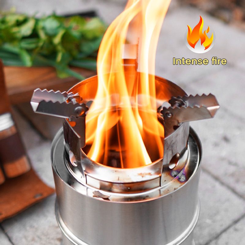 Multifunctional Camping Stainless Steel Wood Burning Stove