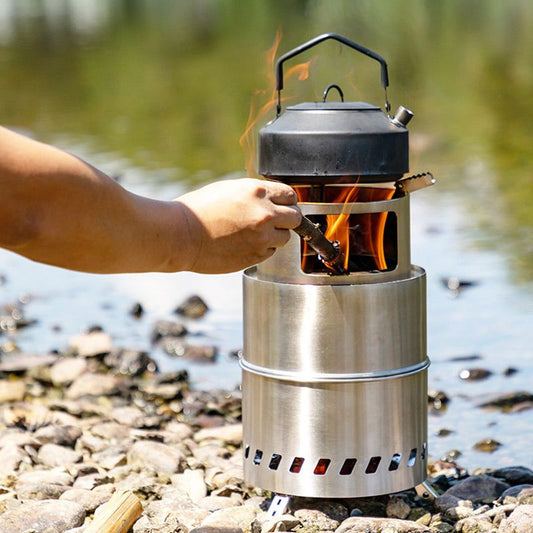 Multifunctional Camping Stainless Steel Wood Burning Stove