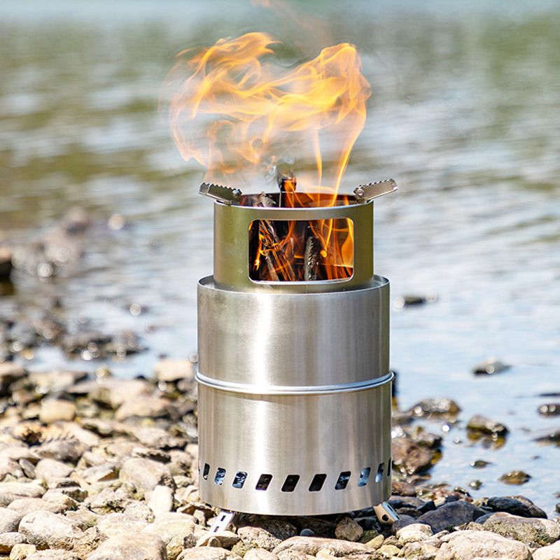 Multifunctional Camping Stainless Steel Wood Burning Stove