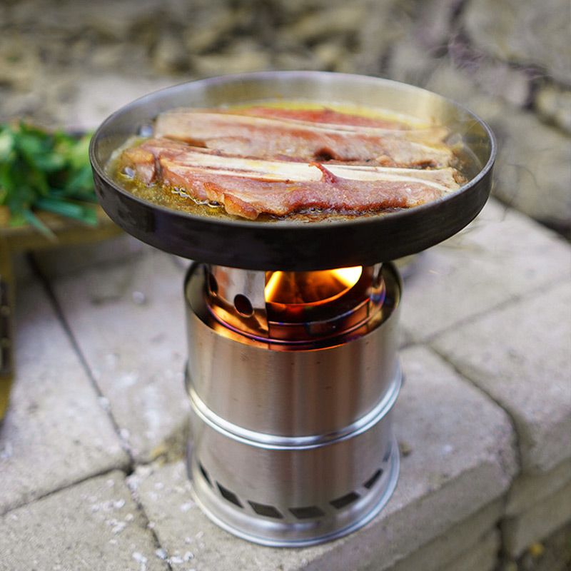 Multifunctional Camping Stainless Steel Wood Burning Stove