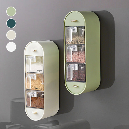 Drill-free Kitchen Wall Mount Seasoning Box with 5 Tier