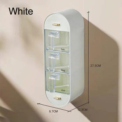 Drill-free Kitchen Wall Mount Seasoning Box with 5 Tier