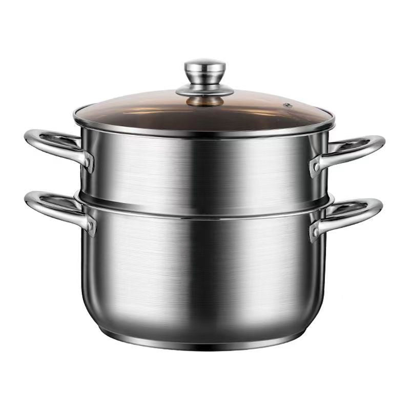 Stainless Steel Multifunctional Double-Layer Pot & Steamer