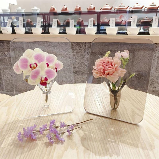 ⏳Time-Limited Special⏰Photo Frame Shaped Clear Flower Vase – Nordic Style, Acrylic, Desktop Decor ✨