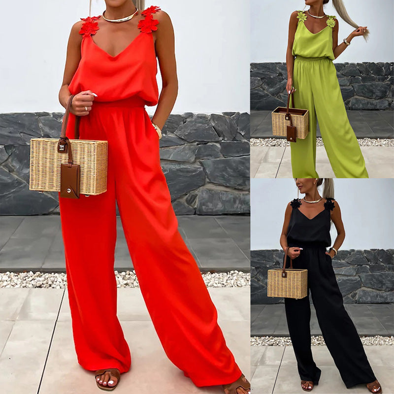 🔥2025 HOT SALE🔥Women's Sleeveless Wide Leg Jumpsuit