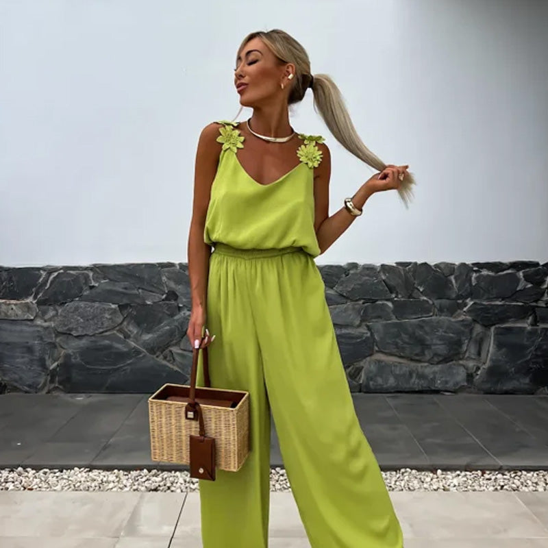 🔥2025 HOT SALE🔥Women's Sleeveless Wide Leg Jumpsuit