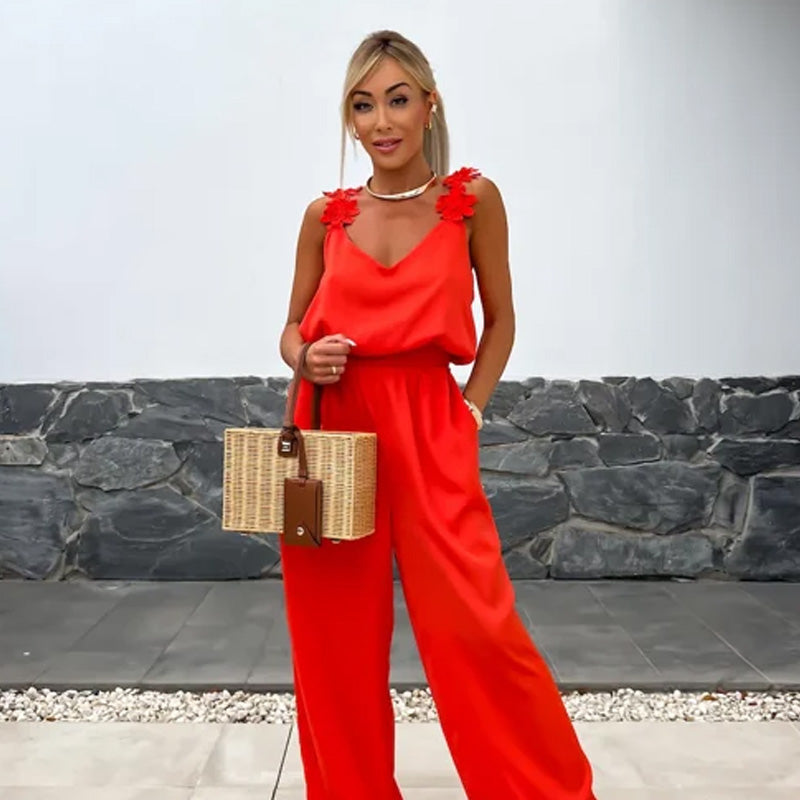 🔥2025 HOT SALE🔥Women's Sleeveless Wide Leg Jumpsuit