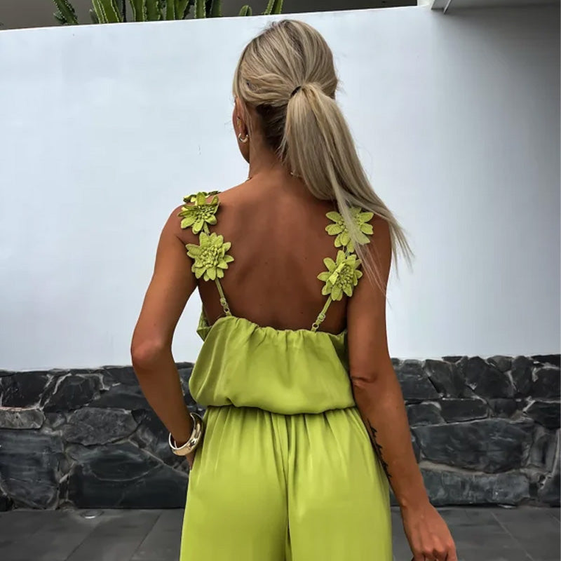 🔥2025 HOT SALE🔥Women's Sleeveless Wide Leg Jumpsuit