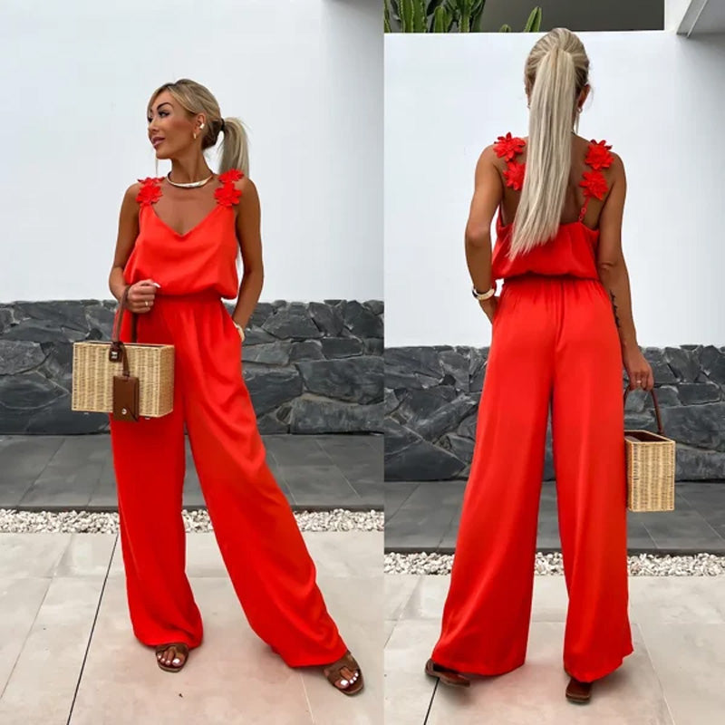 🔥2025 HOT SALE🔥Women's Sleeveless Wide Leg Jumpsuit