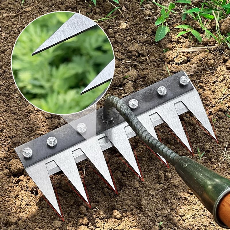 🔥HOT SALE🔥 5/6/7/8 Teeth Carbon Steel Garden Weeding Rake