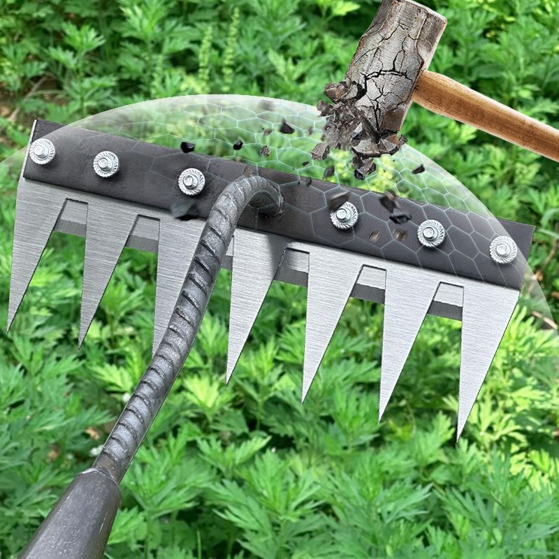 🔥HOT SALE🔥 5/6/7/8 Teeth Carbon Steel Garden Weeding Rake