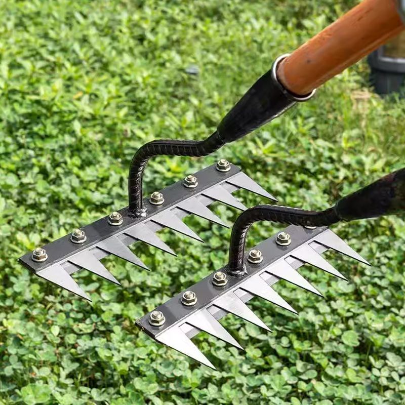 🔥HOT SALE🔥 5/6/7/8 Teeth Carbon Steel Garden Weeding Rake