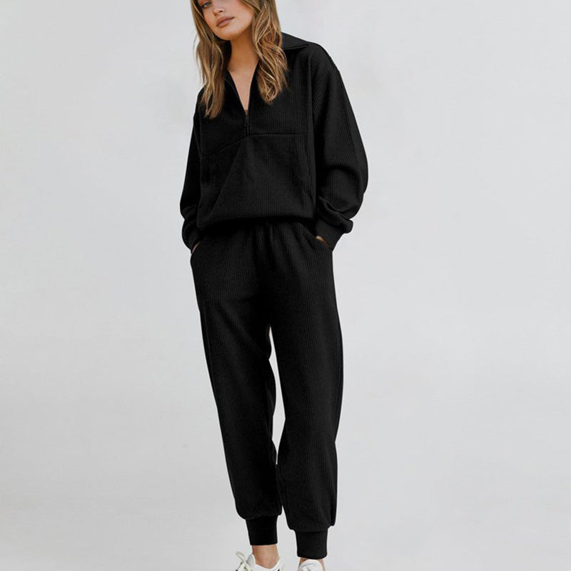 Long Sleeve Half Zip Sweatsuits Set