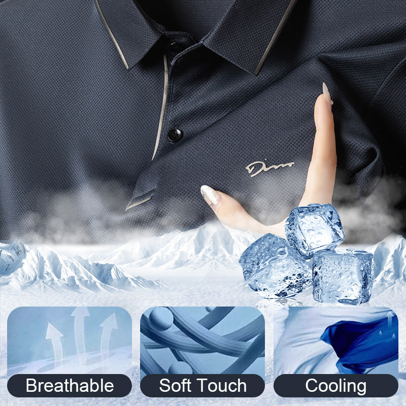 ✨2025 New Arrival✨Men's Ice Silk Business Casual Lapel Shirt👚