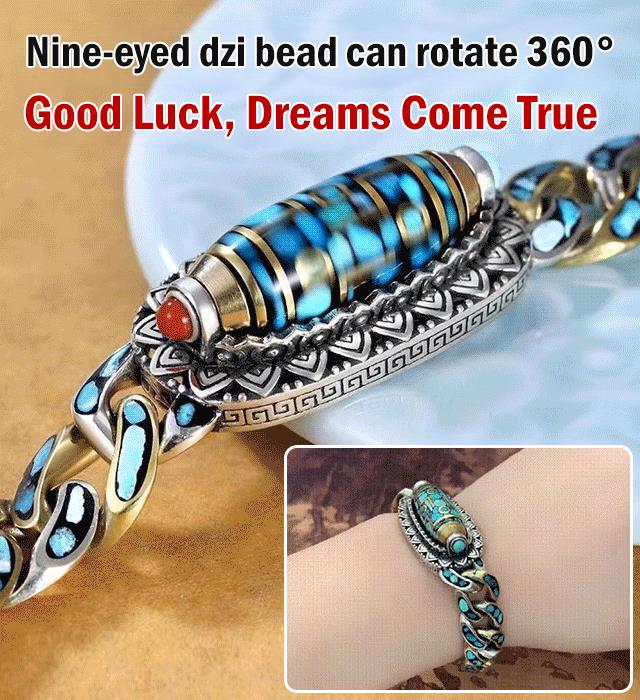 🔥2025 NEW SALES - 50% OFF🔥Turquoise Six-character Mantra Nine-eyed Dzi Bead Bracelet