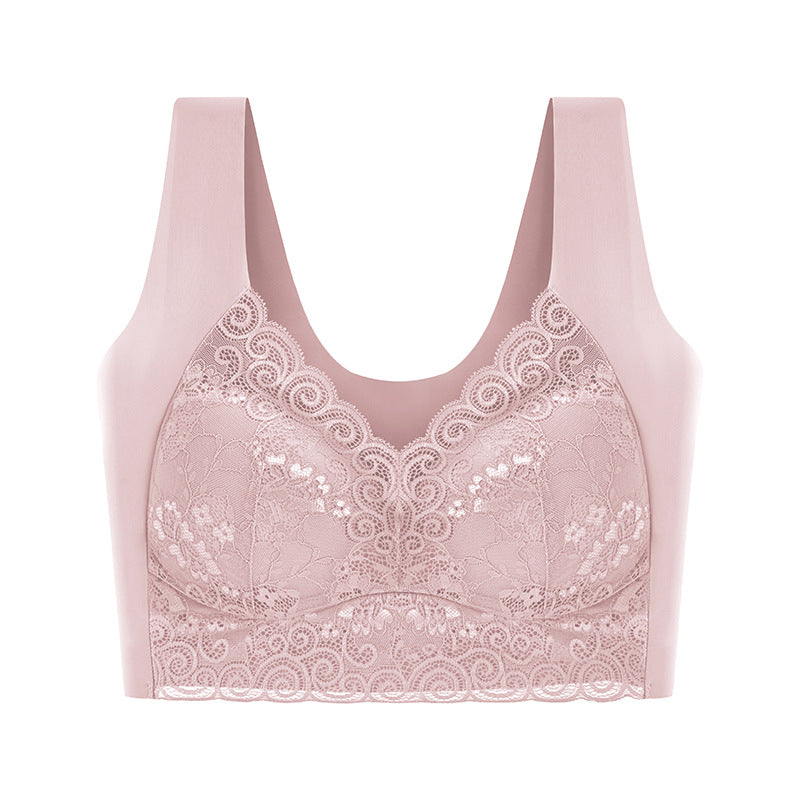 Lace Wireless Gathering Bra