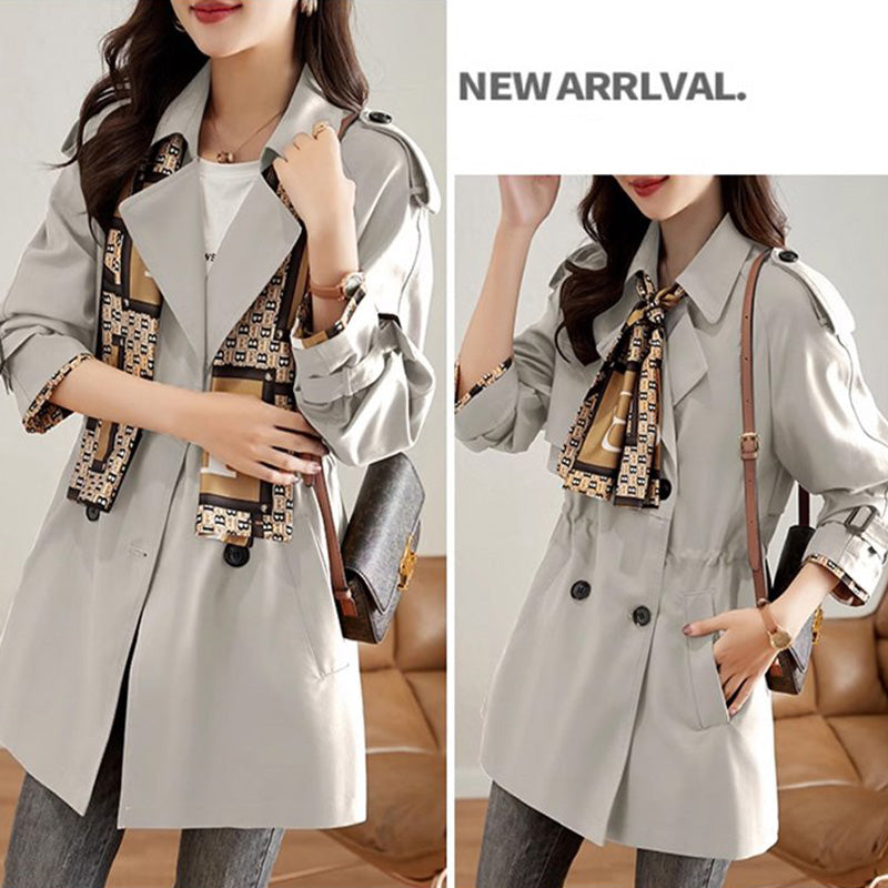 ✨New Style✨ Fashionable high-end women's windbreaker with mid-length lapel