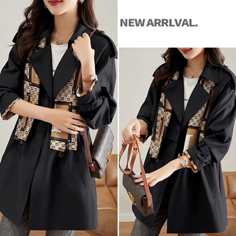 ✨New Style✨ Fashionable high-end women's windbreaker with mid-length lapel