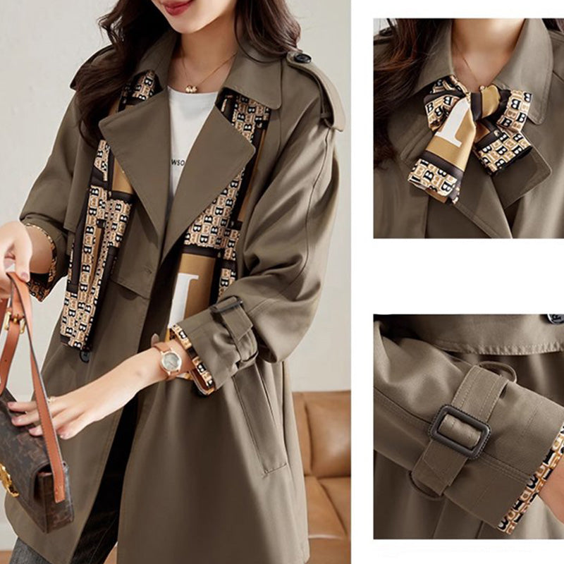 ✨New Style✨ Fashionable high-end women's windbreaker with mid-length lapel