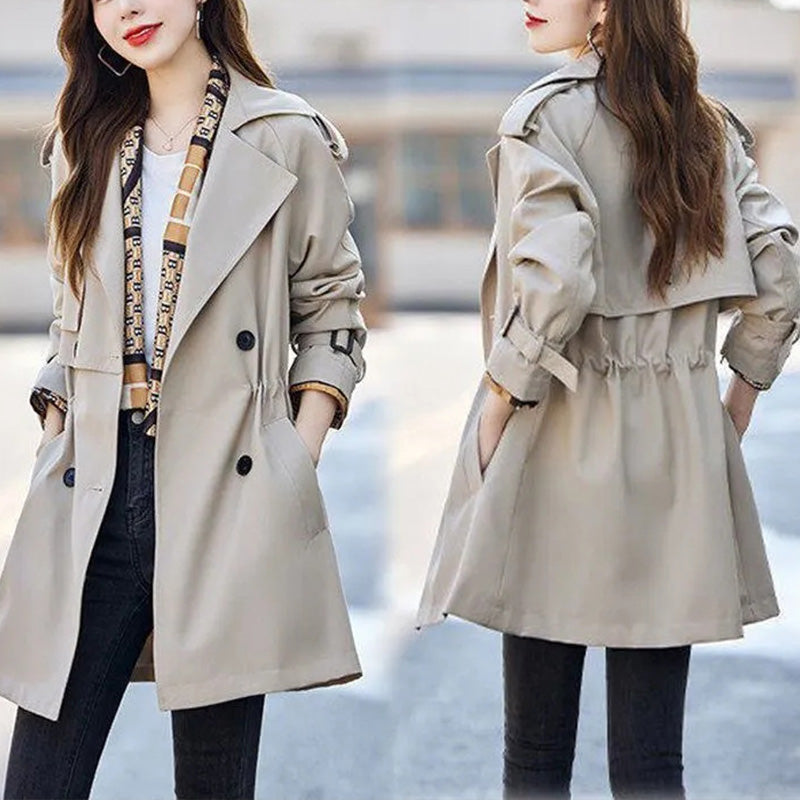 ✨New Style✨ Fashionable high-end women's windbreaker with mid-length lapel