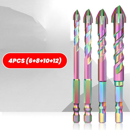 50%OFF💥 4pcs Titanium Coated Spiral Four-blade Eccentric Drill Bits