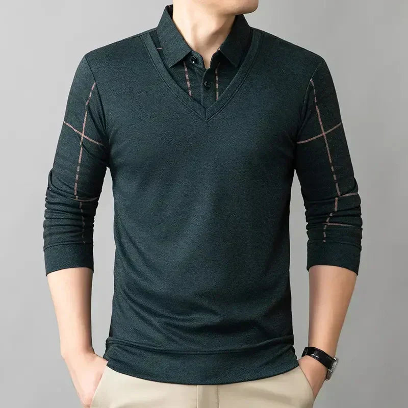 🔥Hot Sale 49% Off📣 Men's Lapel Faux  Warm Top