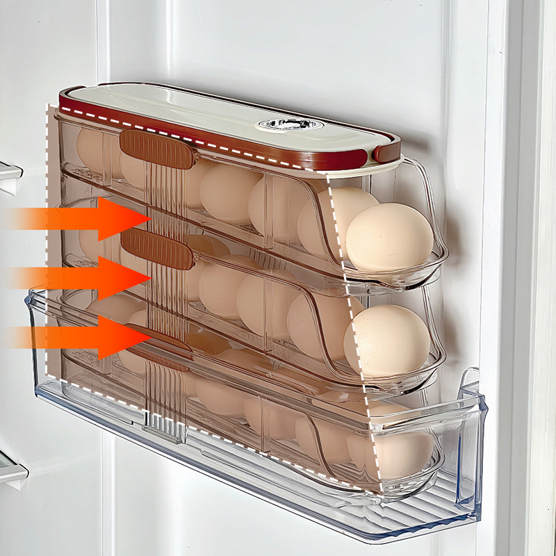 Clear Kitchen Egg Organizer for Refrigerator Side Door