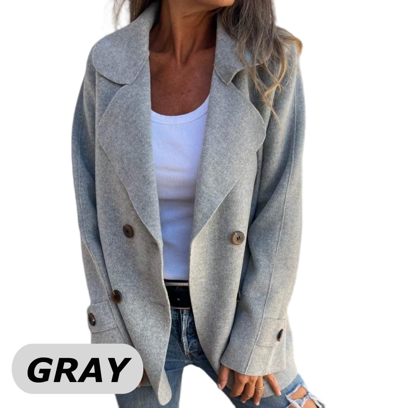 New for autumn✨Women's Faux Tweed Casual Lapel Long Sleeve Coat