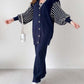 🌷Limited Time 50% OFF💞Balloon Sleeve Striped Knitwear Cardigan & Pants Two-piece Set